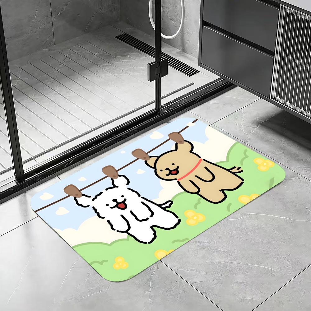 Anime L-LINE FRIENDS Puppy Flo - đánh giá và giá Quick Dry Diatomite Bath Mat