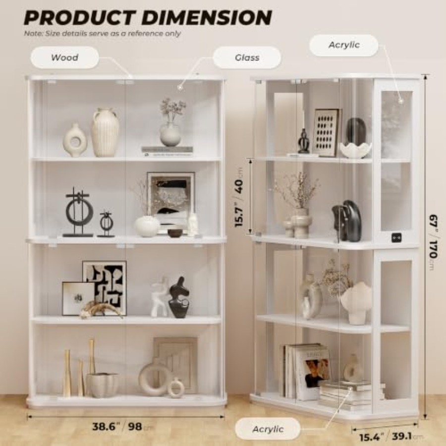 Rounded display cabinet for re - đánh giá và giá Lighting
