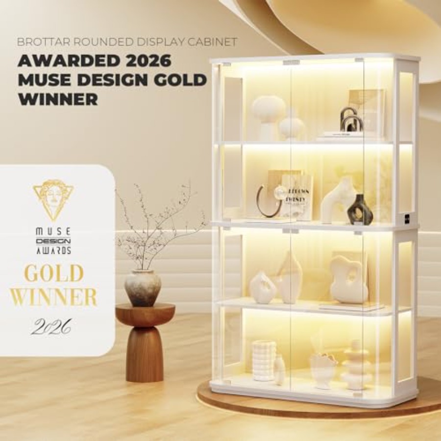 Rounded display cabinet for re - đánh giá và giá Lighting