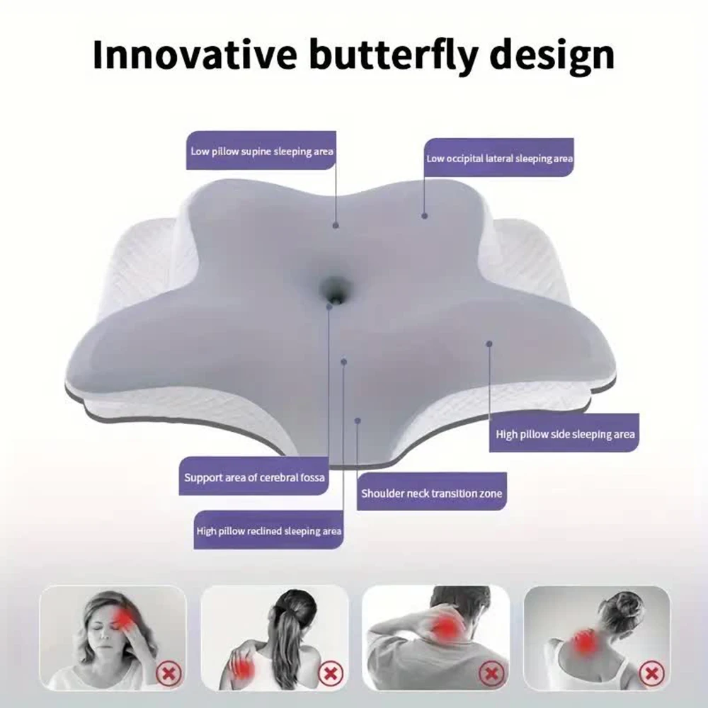 Memory Foam Pillows Butterfly  - đánh giá và giá Memory Foam Orthopedic Pillow Neck Pain
