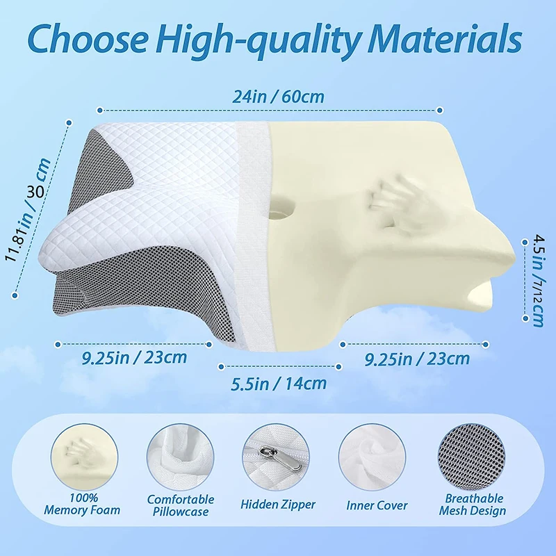 Orthopedic Contour Neck Pillow - đánh giá và giá Memory Foam Orthopedic Pillow Neck Pain